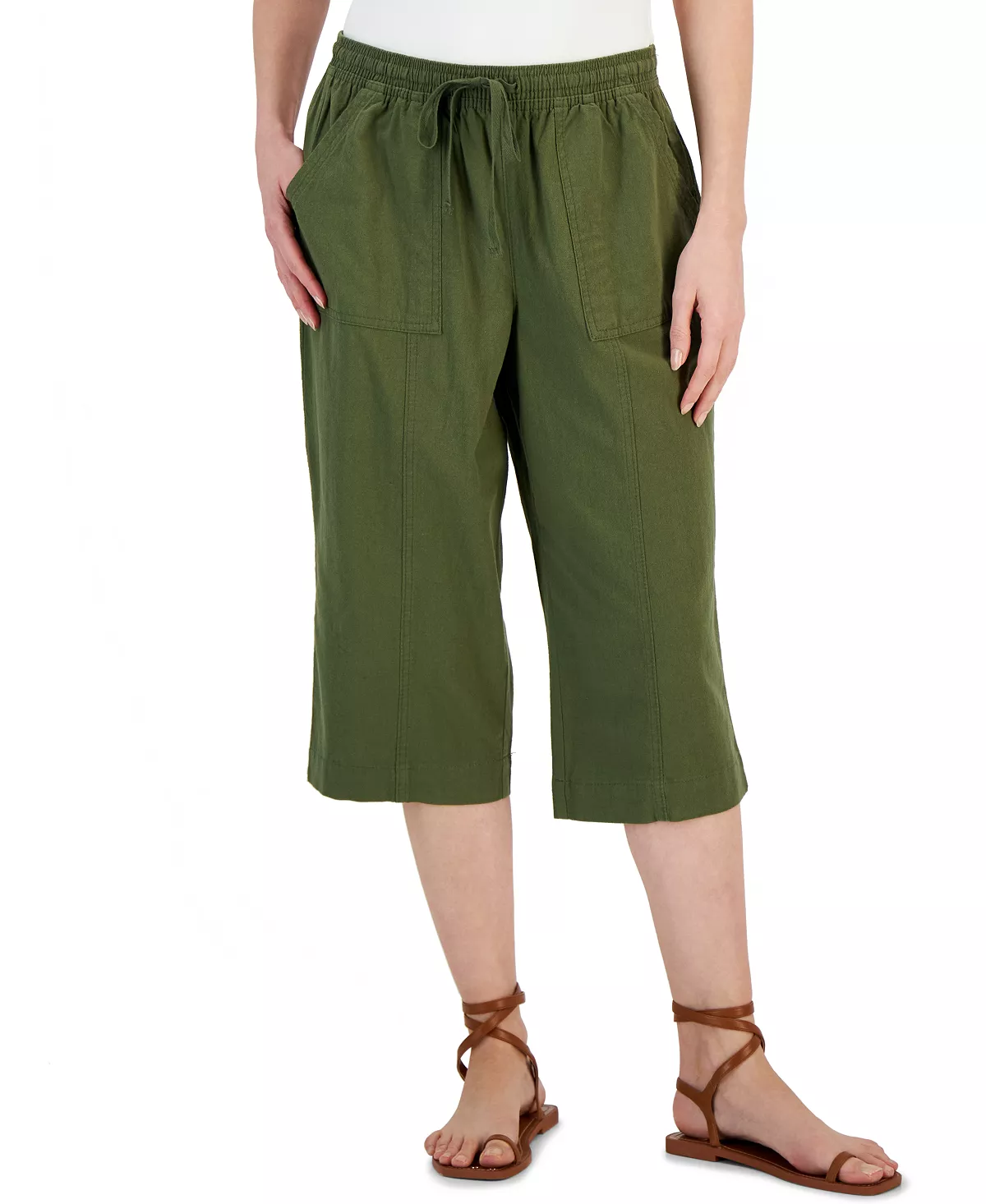 Karen Scott Women's Quinn Cotton Pull-On Capri Pants, Created For Macy's 9 Karen Scott Women's Quinn Cotton Pull-On Capri Pants, Created For Macy's - Image 7