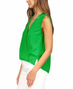 Michael Kors Women's Crepe Chain Faux-Wrap Top -Clothing Shop 23524074 fpx