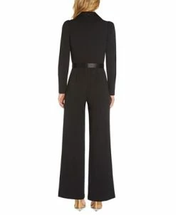 Adrianna Papell Notched-Collar Belted Jumpsuit -Clothing Shop 23530498 fpx