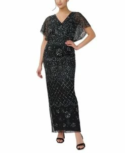 Adrianna Papell Women's Beaded Blouson Gown