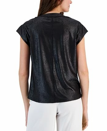 INC International Concepts Women's Snake-Print V-Neck Top, Created For Macy's 4 INC International Concepts Women's Snake-Print V-Neck Top, Created For Macy's - Image 2