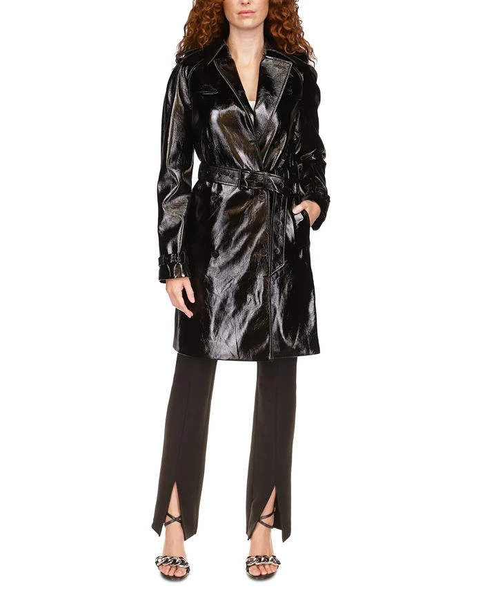 Michael Kors Women's Faux-Leather Trench Coat 3 Michael Kors Women's Faux-Leather Trench Coat