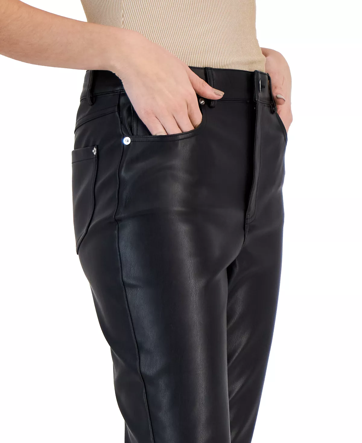 INC International Concepts Women's Faux-Leather Skinny Pants, Created For Macy's 6 INC International Concepts Women's Faux-Leather Skinny Pants, Created For Macy's - Image 4