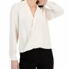 Anne Klein Women's Collared Surplice-Front Blouse -Clothing Shop 23542163 fpx