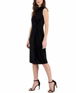 Anne Klein Women's Harmony Mock Neck Sleeveless Sheath Dress -Clothing Shop 23542218 fpx