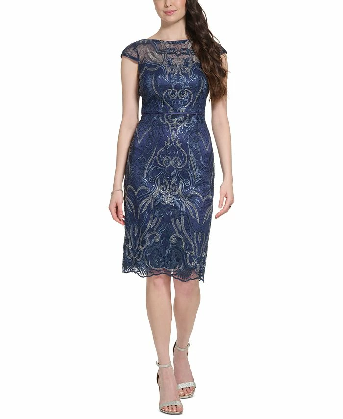 Vince Camuto Women's Embellished Cap-Sleeve Dress 3 Vince Camuto Women's Embellished Cap-Sleeve Dress
