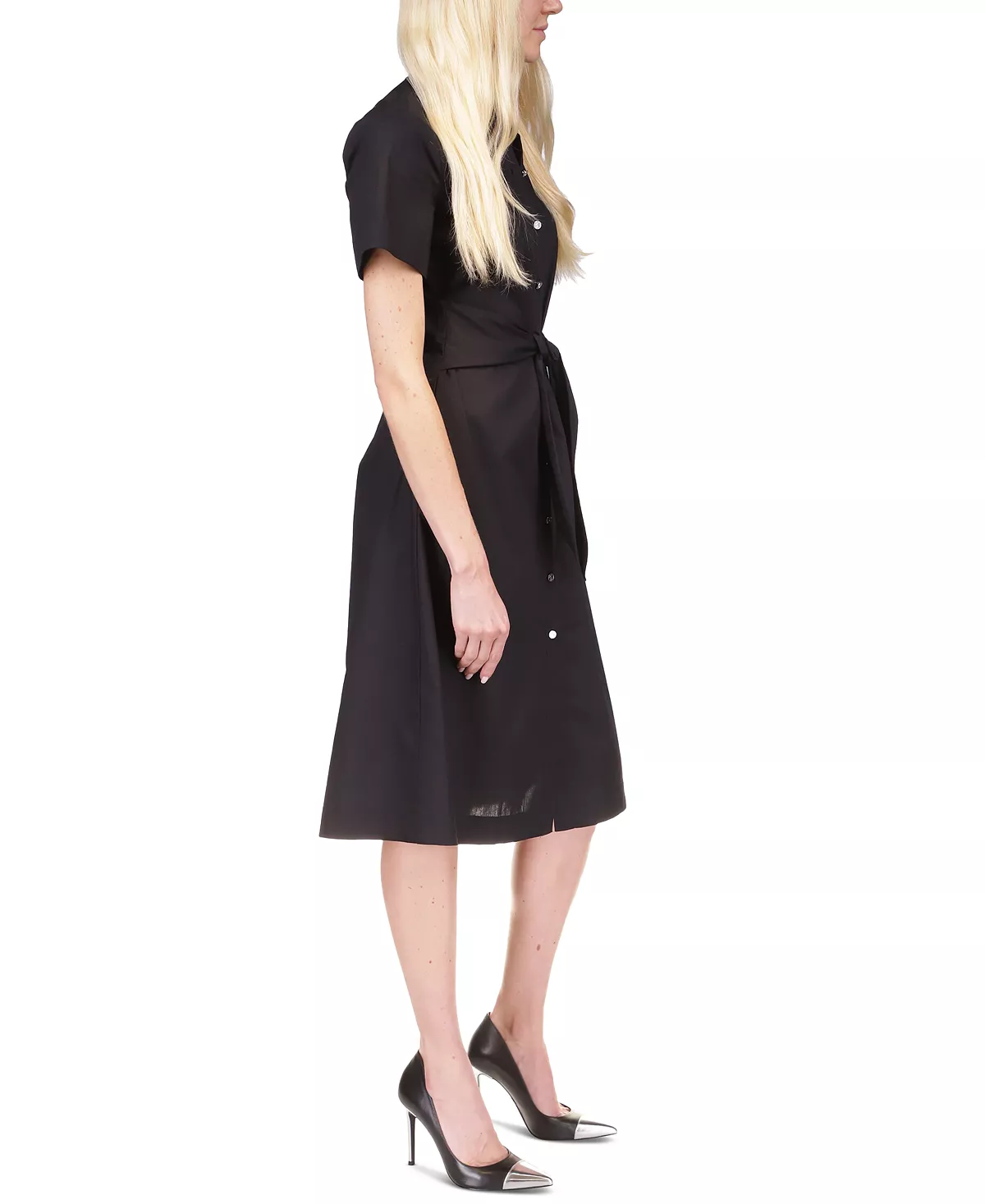 Michael Kors Women's Cotton Poplin Tie-Front Dress, Regular & Petite 6 Michael Kors Women's Cotton Poplin Tie-Front Dress, Regular & Petite - Image 4