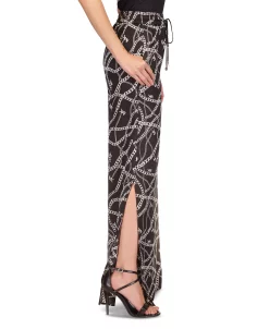 Michael Kors Women's Solid And Chain-Print High-Slit Pull-On Pants, Regular & Petite -Clothing Shop 23548165 fpx