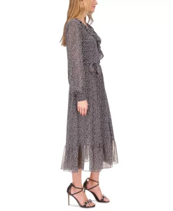 Michael Kors Women's Micro Giraffe-Print Midi Dress 10 Michael Kors Women's Micro Giraffe-Print Midi Dress -Clothing Shop 23556193 fpx