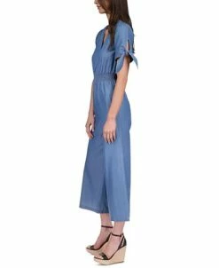 Michael Kors Women's V-Neck Tie-Sleeve Jumpsuit -Clothing Shop 23560524 fpx