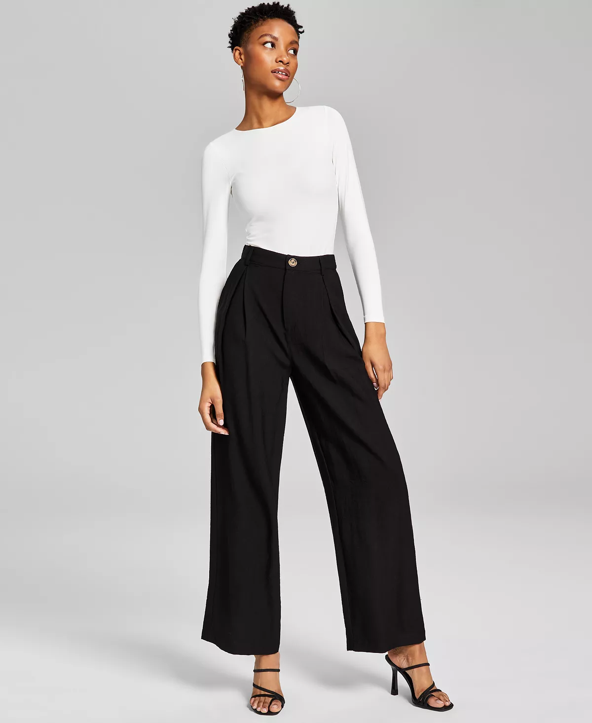And Now This Women's High-Rise Wide-Leg Textured Trouser Pants 11 And Now This Women's High-Rise Wide-Leg Textured Trouser Pants - Image 9