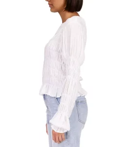 Sanctuary Women's Stay Together Long-Sleeve Crinkled Top -Clothing Shop 23586662 fpx