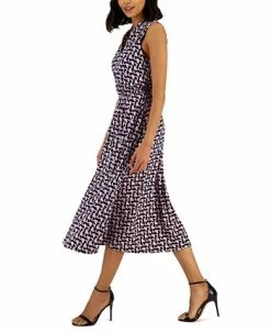 Anne Klein Women's Jenna Stand-Collar Sleeveless Dress -Clothing Shop 23587779 fpx