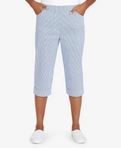 Alfred Dunner Women's Peace Of Mind Stripe Allure Clamdigger Pants