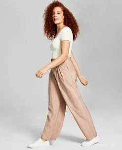 And Now This Women's High-Rise Wide-Leg Textured Trouser Pants 14 And Now This Women's High-Rise Wide-Leg Textured Trouser Pants -Clothing Shop 23595060 fpx