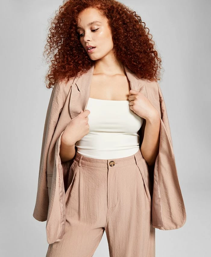 And Now This Women's High-Rise Wide-Leg Textured Trouser Pants 6 And Now This Women's High-Rise Wide-Leg Textured Trouser Pants - Image 4