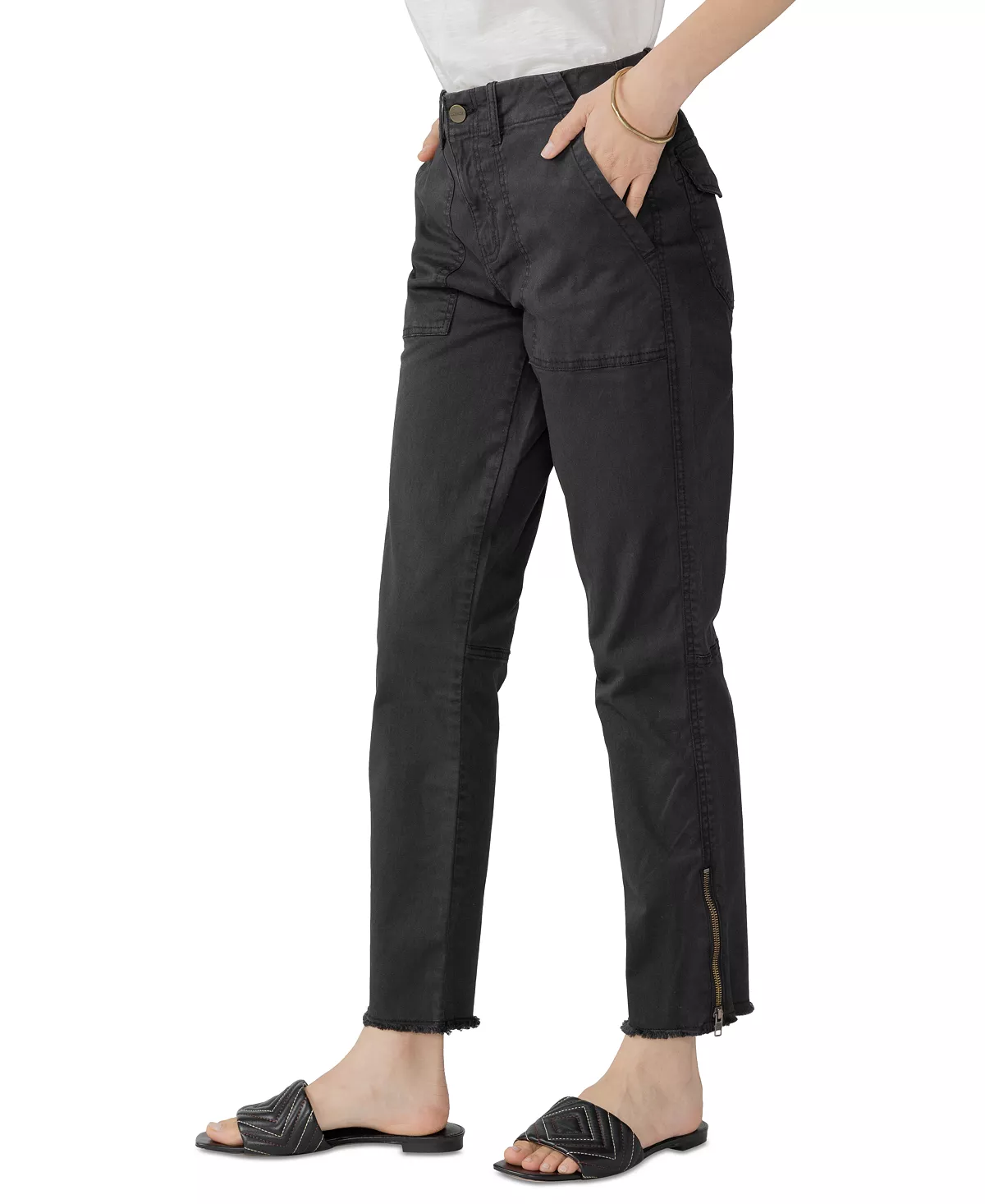 Sanctuary Women's Solid Peace Maker Frayed-Cuff Ankle Pants 5 Sanctuary Women's Solid Peace Maker Frayed-Cuff Ankle Pants - Image 3