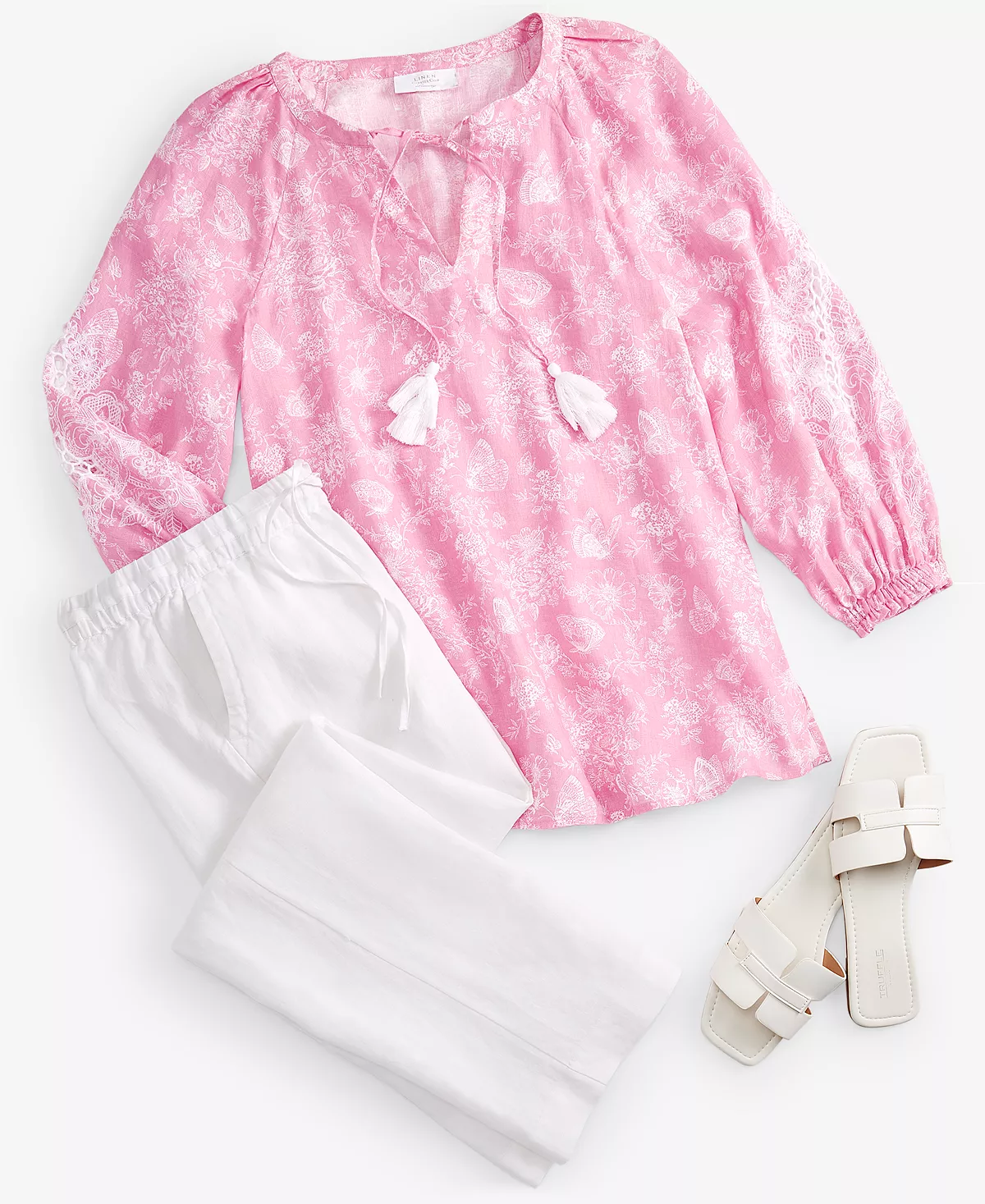 Charter Club Women's Linen Toile-Print Top, Created For Macy's 6 Charter Club Women's Linen Toile-Print Top, Created For Macy's - Image 4