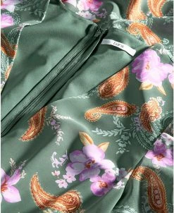 Bar III Women's Printed Long-Sleeve Slit-Hem Maxi Dress, Created For Macy's -Clothing Shop 23602074 fpx