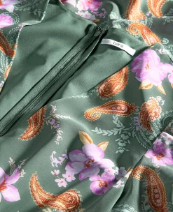 Bar III Women's Printed Long-Sleeve Slit-Hem Maxi Dress, Created For Macy's -Clothing Shop 23602074 fpx