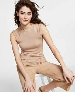 Bar III Women's Cutout Ribbed Tank Top, Created For Macy's -Clothing Shop 23622270 fpx