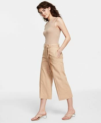 Bar III Women's Linen-Blend Tie-Waist Pants, Created For Macy's 7 Bar III Women's Linen-Blend Tie-Waist Pants, Created For Macy's - Image 5
