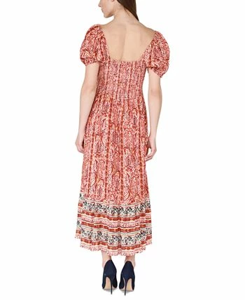 Black Tape Women's Short-Sleeve Smocked-Waist Tiered Maxi Dress 4 Black Tape Women's Short-Sleeve Smocked-Waist Tiered Maxi Dress - Image 2