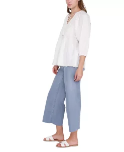 Black Tape Women's Textured Tiered 3/4-Sleeve Top -Clothing Shop 23625271 fpx