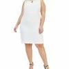 Kasper Plus Size Round-Neck Sleeveless Sheath Stretch Dress -Clothing Shop 23649768 fpx