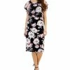 Connected Women's Printed Round-Neck Short-Sleeve Dress -Clothing Shop 23656213 fpx