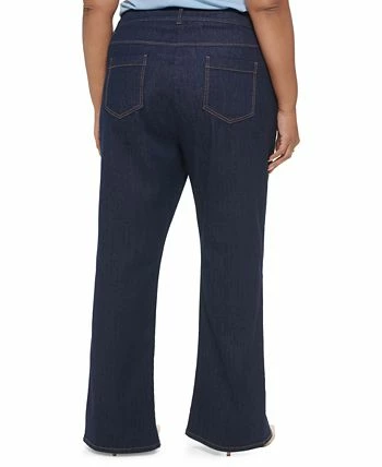 Calvin Klein Plus Size Slim-Leg Split-Front Denim Pants 4 Calvin Klein Plus Size Slim-Leg Split-Front Denim Pants - Image 2