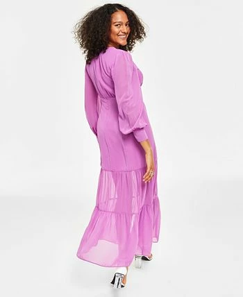 Bar III Women's V-Neck Slit Maxi Dress, Created For Macy's 4 Bar III Women's V-Neck Slit Maxi Dress, Created For Macy's - Image 2