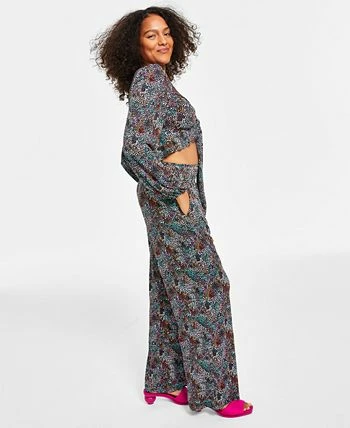 Bar III Women's Printed Wide-Leg Pants, Created For Macy's 5 Bar III Women's Printed Wide-Leg Pants, Created For Macy's - Image 3