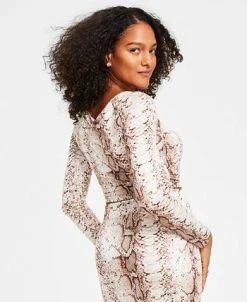Bar III Women's Snakeskin-Print Long-Sleeve Surplice Cropped Top, Created For Macy's 7 Bar III Women's Snakeskin-Print Long-Sleeve Surplice Cropped Top, Created For Macy's -Clothing Shop 23673319 fpx