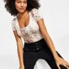 Bar III Women's Snake-Embossed Scoop-Neck Bodysuit, Created For Macy's -Clothing Shop 23673400 fpx