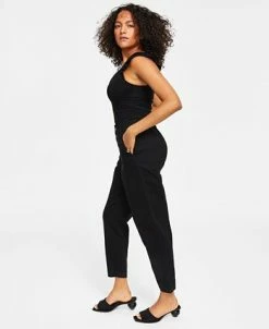 Bar III Women's Button Fly High Rise Tapered Pants, Created For Macy's -Clothing Shop 23673420 fpx