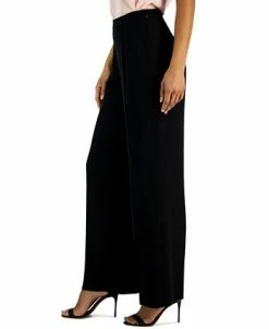Anne Klein Women's Crepe De Chine High-Rise Wide-Leg Pants With Pleats -Clothing Shop 23676815 fpx