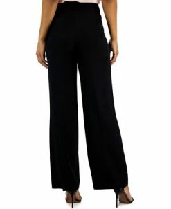 Anne Klein Women's Crepe De Chine High-Rise Wide-Leg Pants With Pleats -Clothing Shop 23676816 fpx