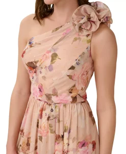 Adrianna Papell Women's Floral-Print One-Shoulder Gown -Clothing Shop 23684606 fpx