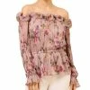 Adrianna Papell Women's Printed Ruffled Off-The-Shoulder Top -Clothing Shop 23684837 fpx