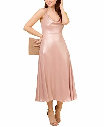 Adrianna Papell Women's Metallic Cowlneck Sleeveless Midi Dress 4 Adrianna Papell Women's Metallic Cowlneck Sleeveless Midi Dress - Image 2