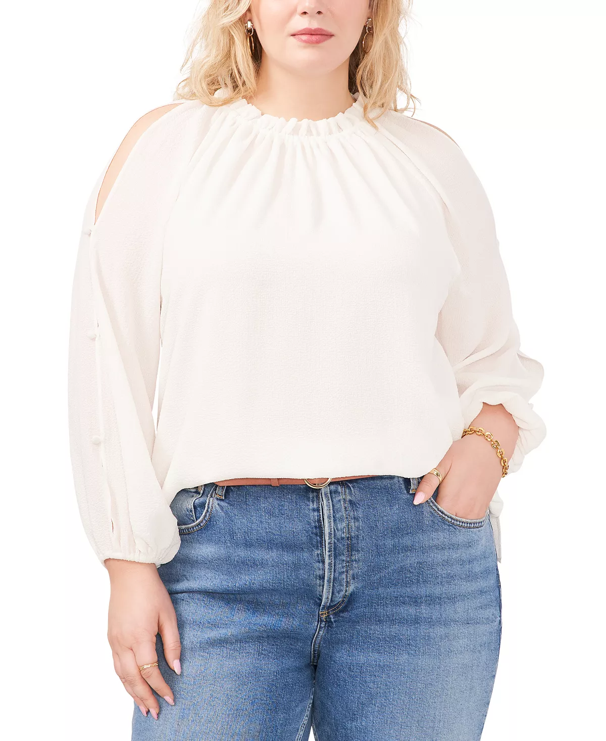 Vince Camuto Plus Size Cold-Shoulder Top 3 Vince Camuto Plus Size Cold-Shoulder Top