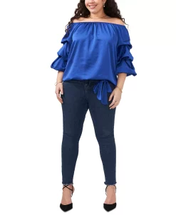 Vince Camuto Plus Size Off-The-Shoulder Bubble-Sleeve Top -Clothing Shop 23732268 fpx