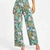 Bar III Women's Floral-Print Wide-Leg Pull-On Pants, Created For Macy's -Clothing Shop 23732546 fpx