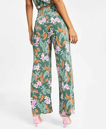 Bar III Women's Floral-Print Wide-Leg Pull-On Pants, Created For Macy's 4 Bar III Women's Floral-Print Wide-Leg Pull-On Pants, Created For Macy's - Image 2
