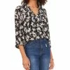 Vince Camuto Women's Tie-Front Printed Matte Top