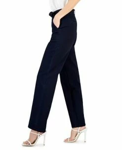 Anne Klein Women's High-Rise Tie-Front Denim Pants -Clothing Shop 23776553 fpx