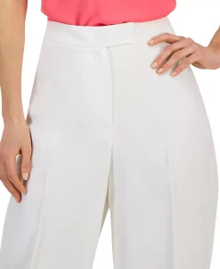 Anne Klein Women's Asymmetrical-Fly Wide-Leg High Rise Pants -Clothing Shop 23777182 fpx