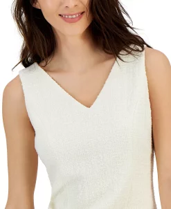 Anne Klein Women's Tweed Sleeveless V-Neck Sheath Dress -Clothing Shop 23777453 fpx