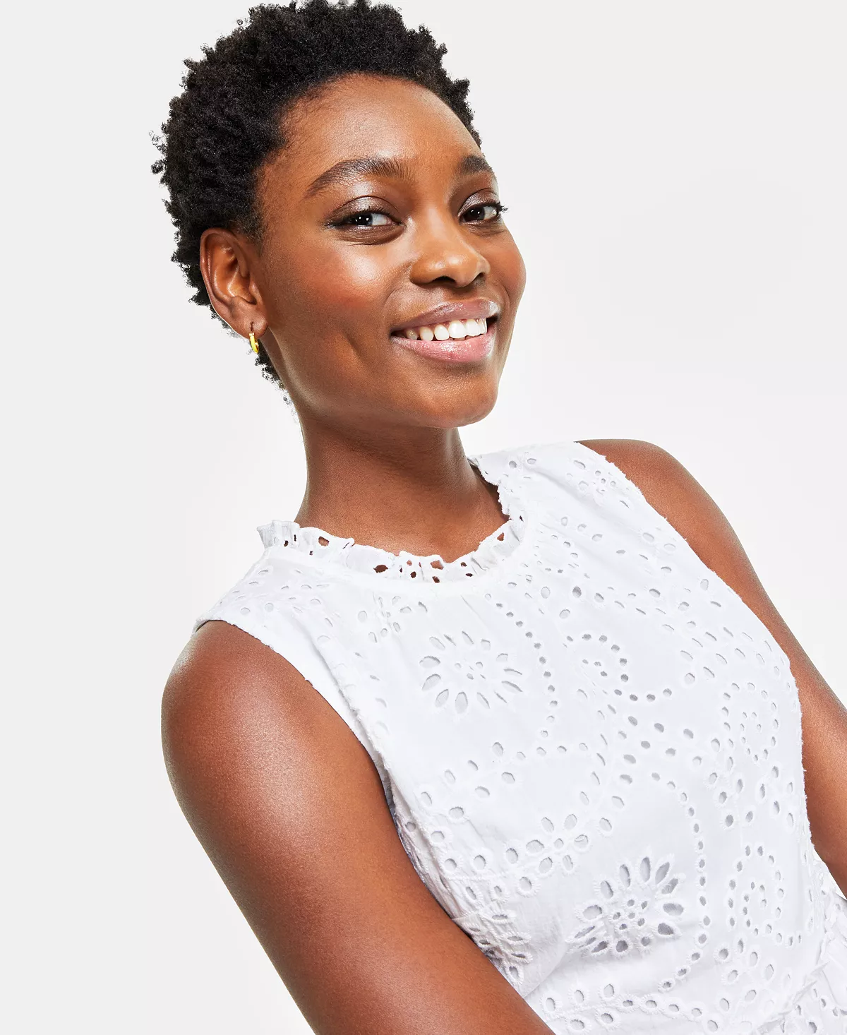 Charter Club Women's Cotton Sleeveless Eyelet Midi Dress, Created For Macy's 6 Charter Club Women's Cotton Sleeveless Eyelet Midi Dress, Created For Macy's - Image 4